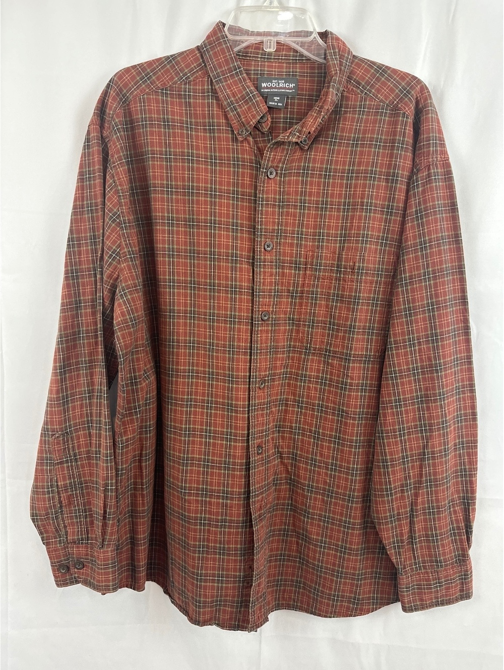 Woolrich Men's XL Red Plaid Button-Up Shirt